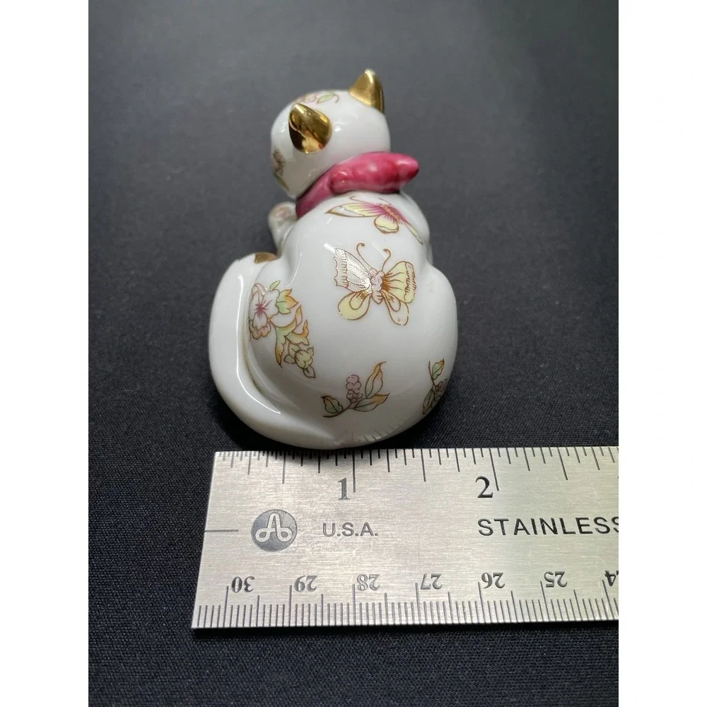 Vintage 1986 Faberge Satsuma Cat 24k Gold Accents Franklin Mint Made in Japan